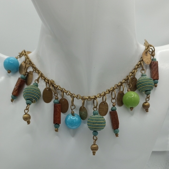 Jewelry - Whimsical Colorful Beaded Charm Necklace N316